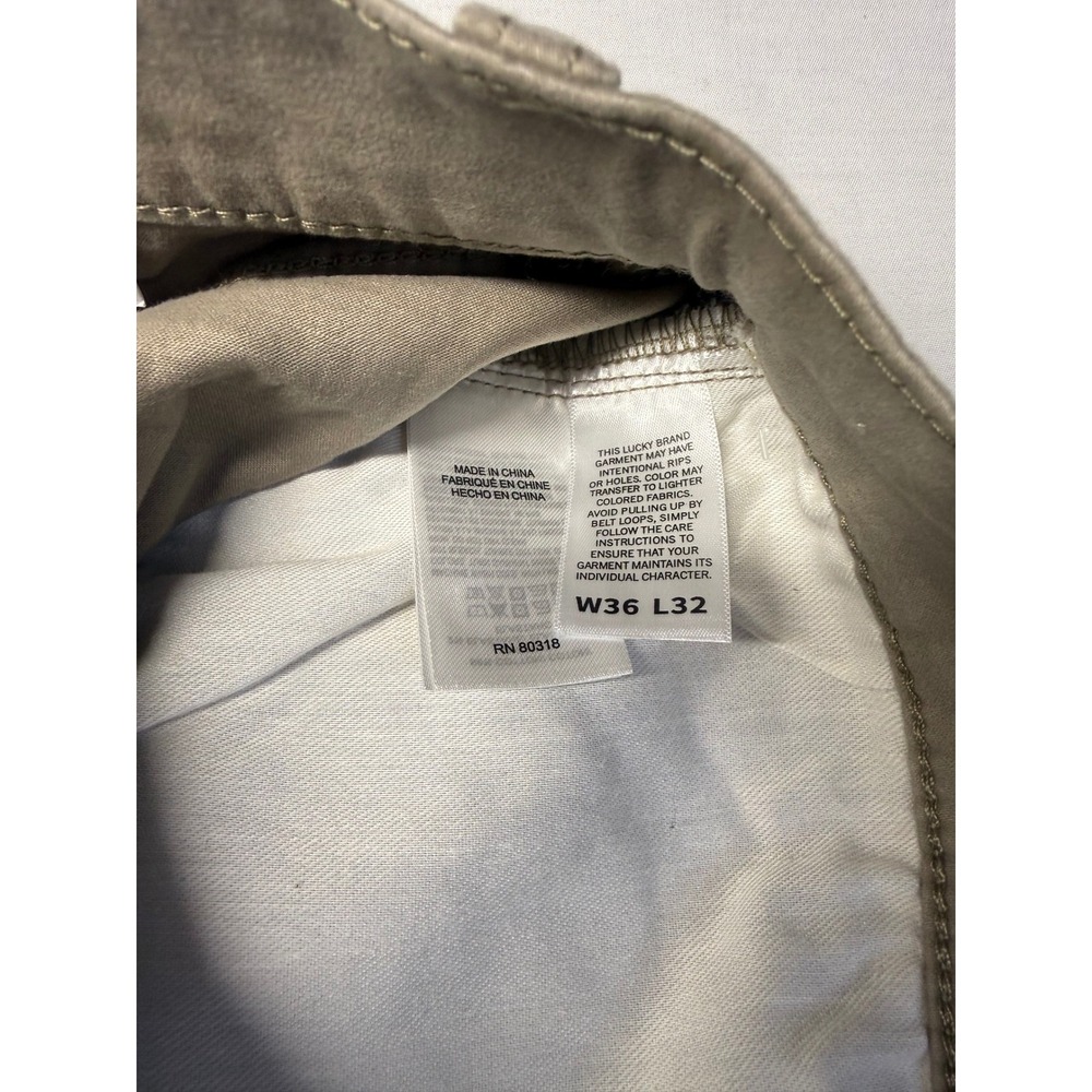 NWT Lucky Brand 121 Slim Straight Advanced Stretch Khaki Tan Pants Mens 36x32 - Picture 6 of 11